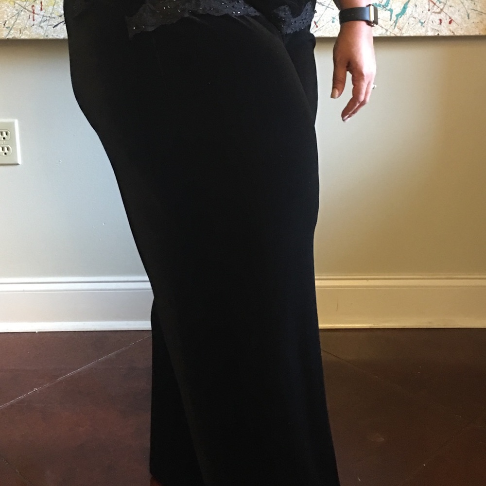 Black Velvet Wide Leg without Pockets